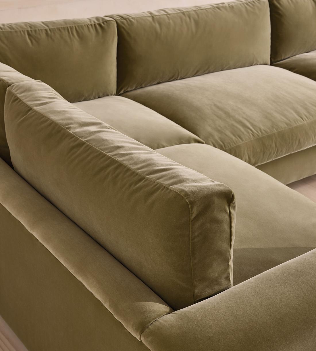 Mossley Left L-Shape Sofa - Velvet - Lichen - UK - Images - Image 4