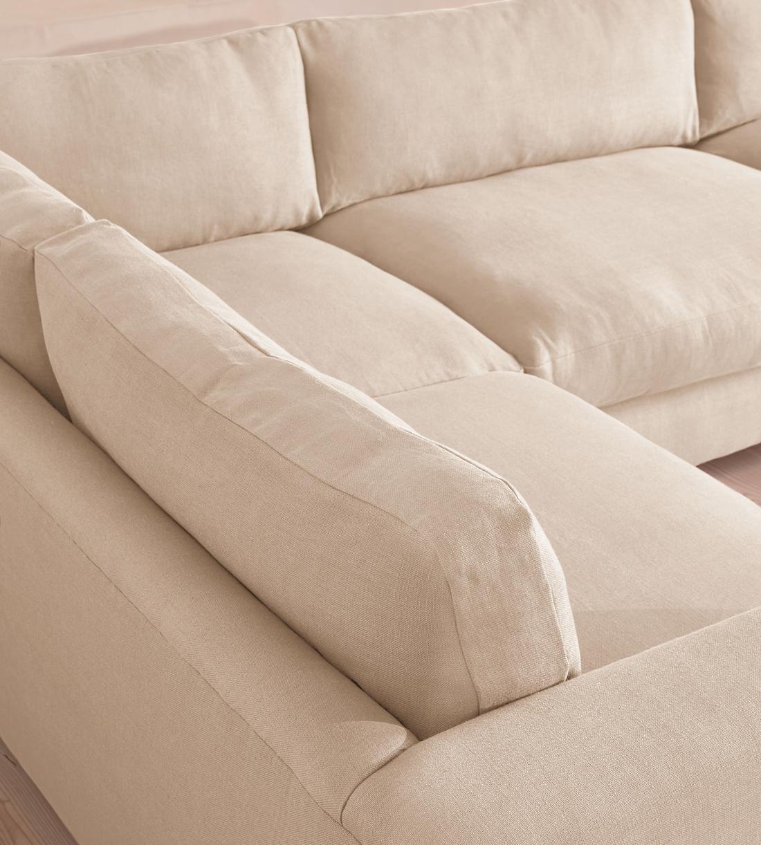 Mossley Left L-Shape Sofa - Linen - Bisque - Images - Image 4