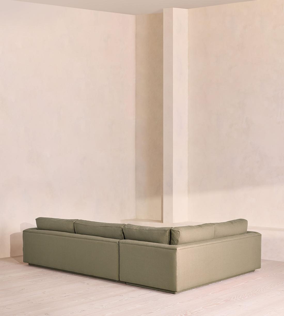 Mossley Left L-Shape Sofa - Linen - Sage - UK - Images - Image 3