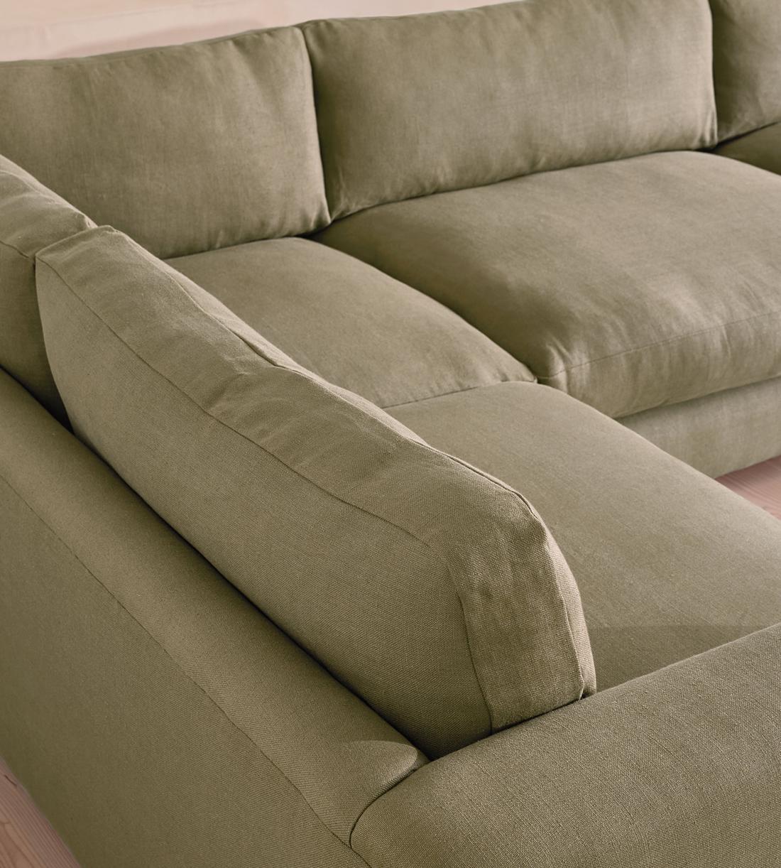 Mossley Left L-Shape Sofa - Linen - Sage - UK - Images - Image 4