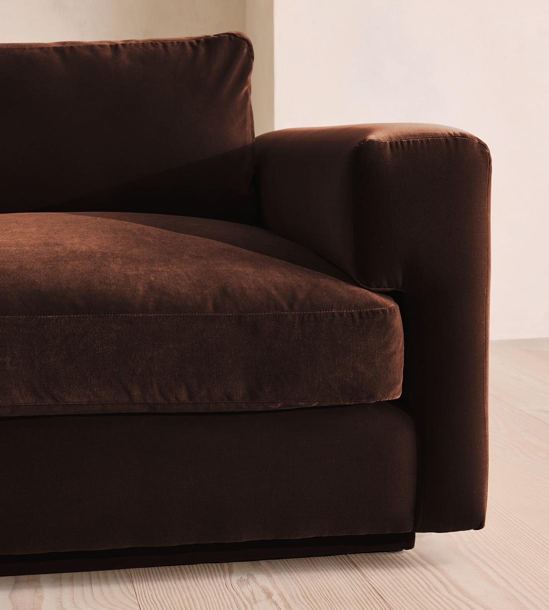 Mossley Left L-Shape Sofa - Velvet - Chocolate - Images - Image 5