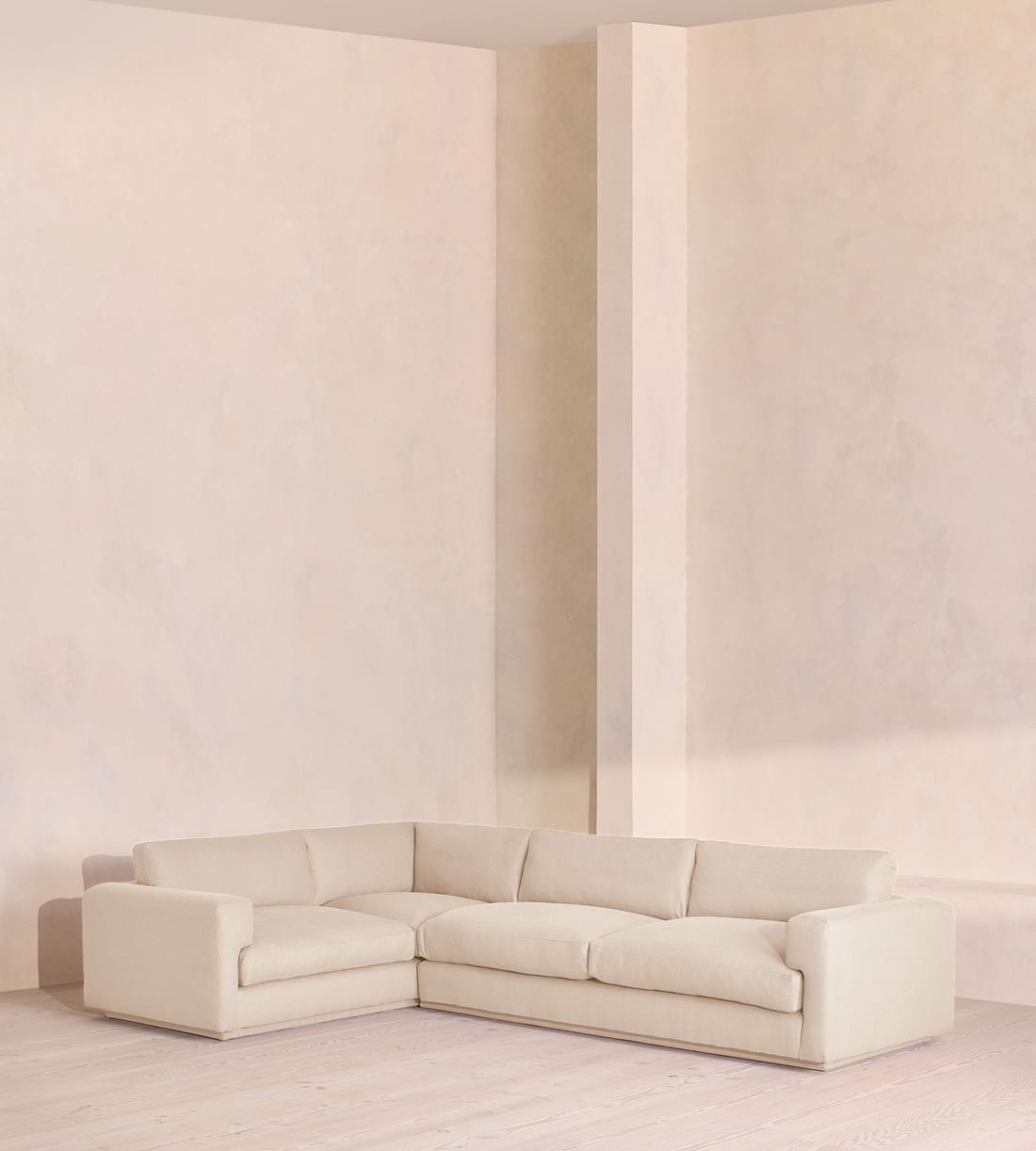 Mossley Left L-Shape Sofa - Linen - Bisque - Listing - Image 1
