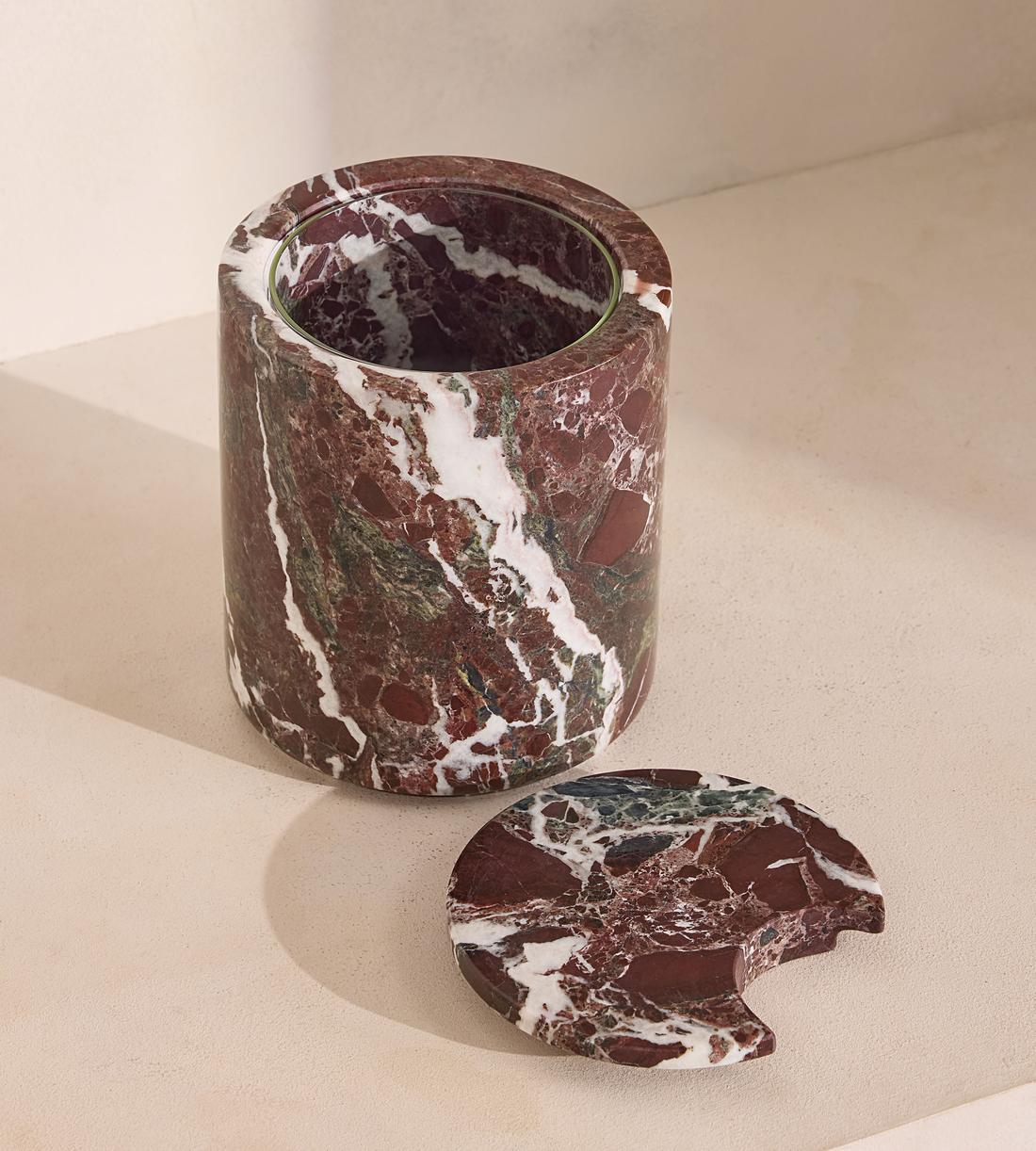 Pavel Ice Bucket - Rosso Levanto Marble - Images - Image 3