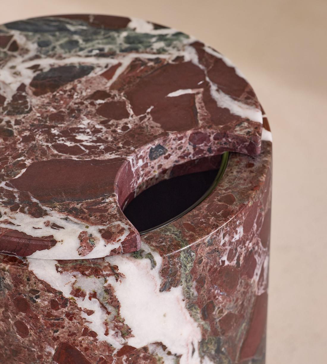 Pavel Ice Bucket - Rosso Levanto Marble - Images - Image 4
