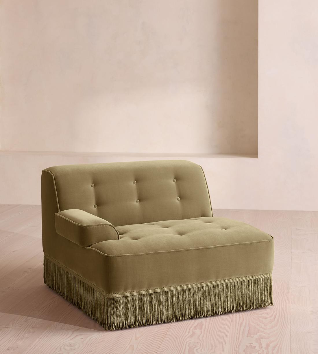 Elowen Modular Sofa - Left Arm Module - Velvet - Lichen - US - Image 2