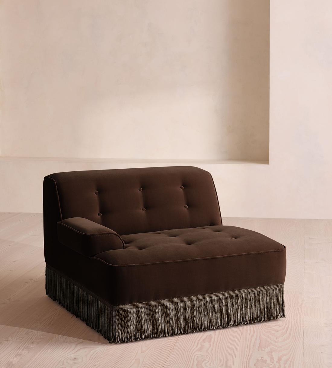 Elowen Modular Sofa - Left Arm Module - Velvet - Chocolate - US - Image 1
