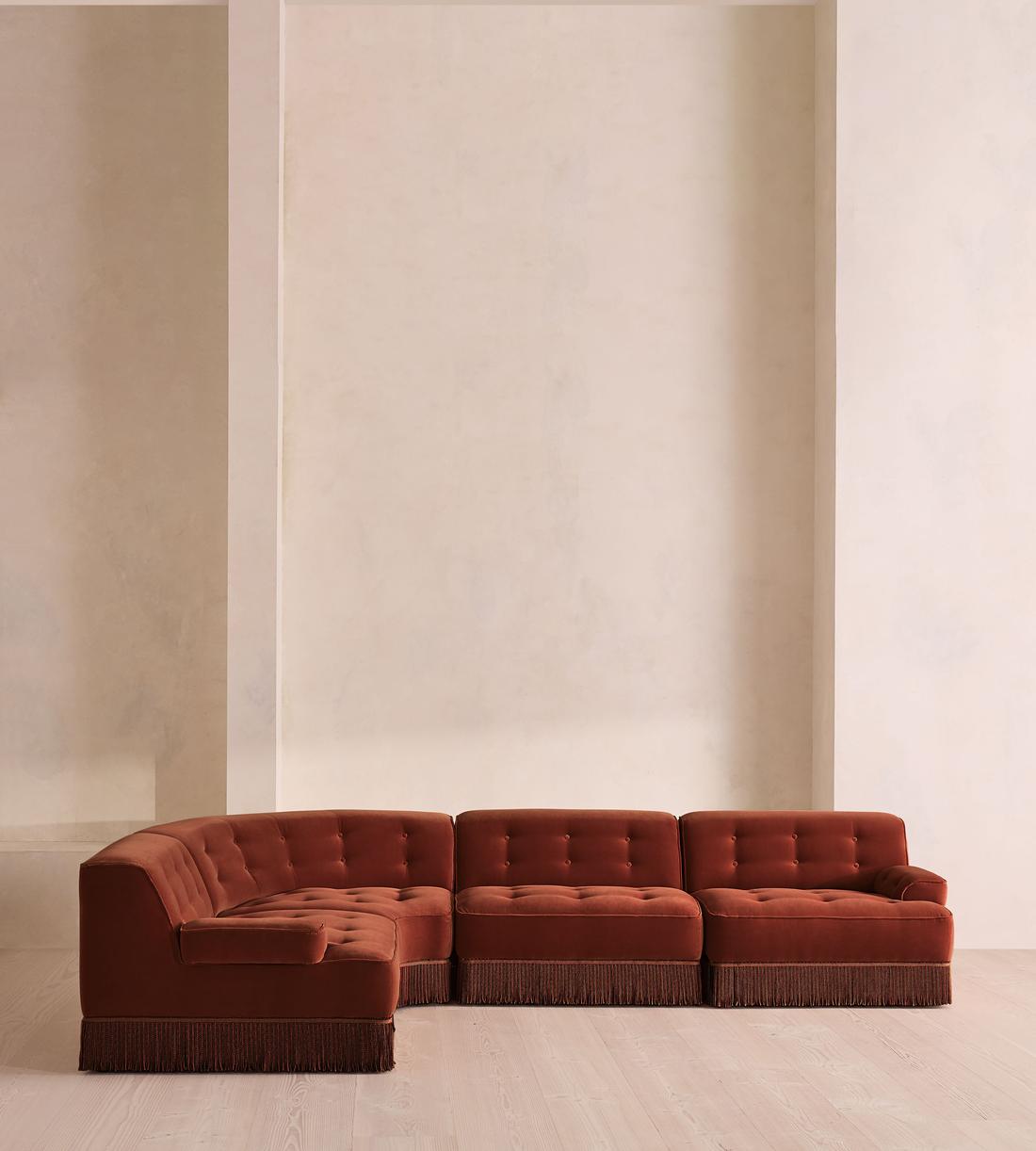 Elowen Modular Sofa - L-Shape Sofa - Velvet - Rust UK - Listing - Image 2
