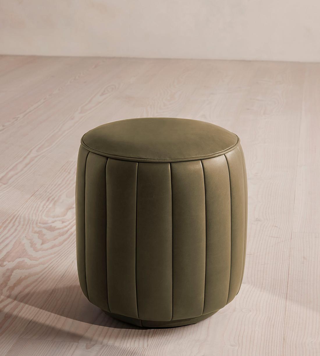 Romi Footstool - Moss Leather - UK - Listing - Image 1