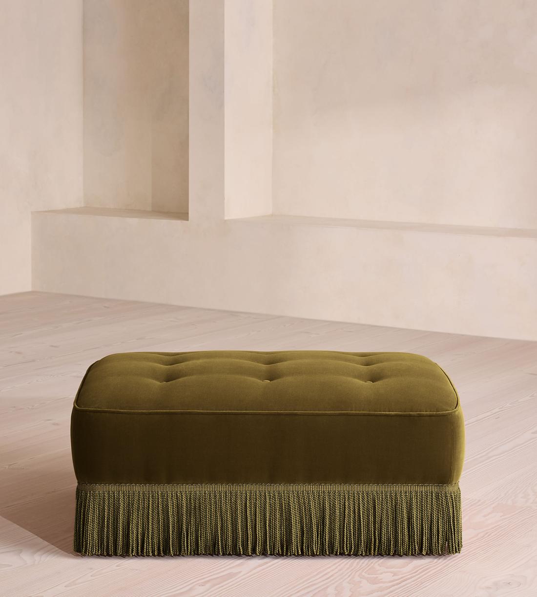 Elowen Ottoman - Velvet - Olive - UK - Listing - Image 2