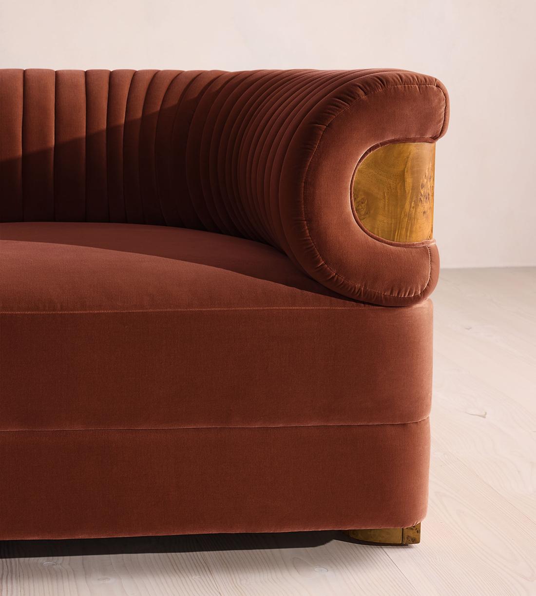 Caleb Modular Corner Sofa - Velvet - Rust - Dark Burl - UK - Images - Image 5
