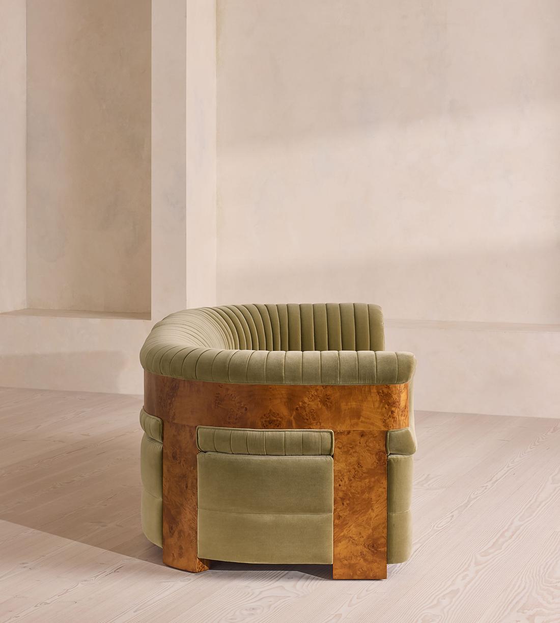 Caleb Modular Three Seater Sofa - Velvet - Lichen - Dark Burl - UK - Images - Image 3
