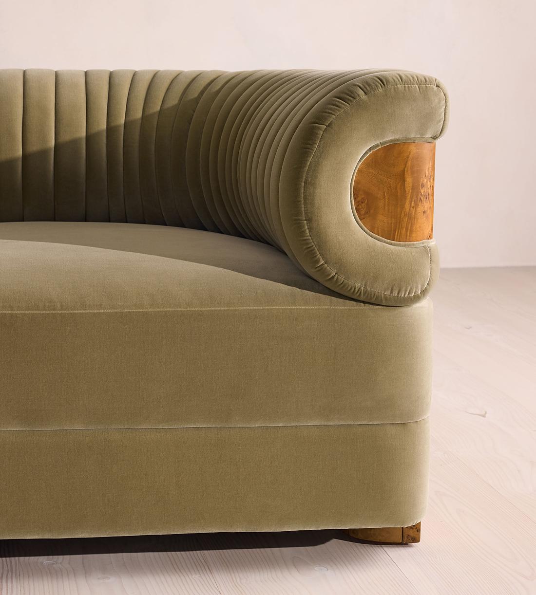 Caleb Modular Four Seater Sofa - Velvet - Lichen - Dark Burl - UK - Images - Image 5