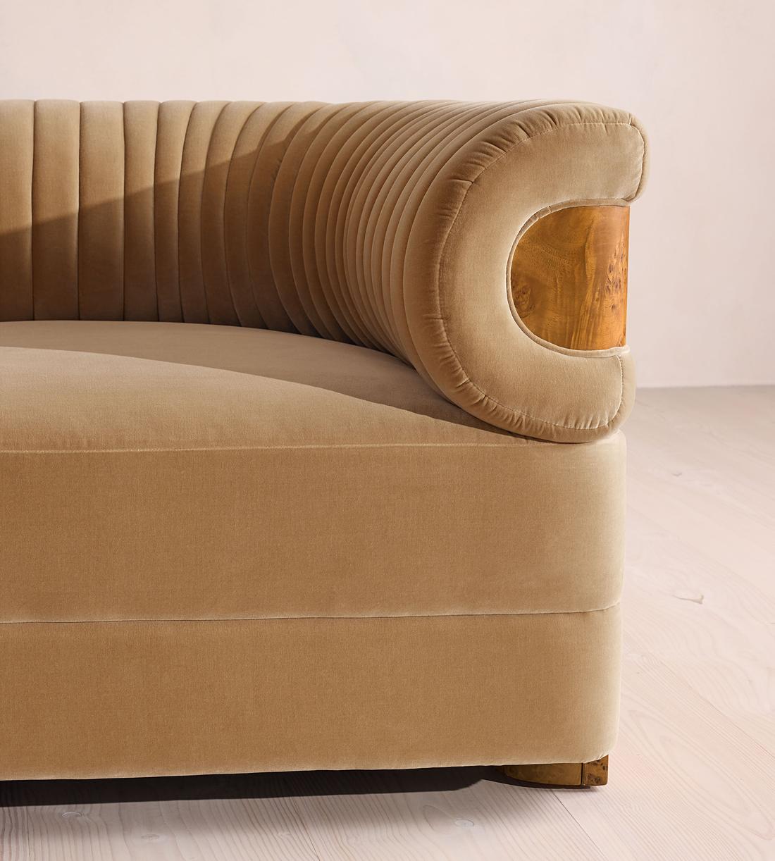 Caleb Modular Four Seater Sofa - Velvet - Camel - Dark Burl - UK - Images - Image 6