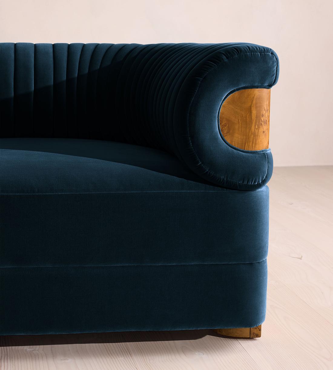 Caleb Modular L-Shape Sofa - Velvet - Royal Blue - Dark Burl - UK - Images - Image 5