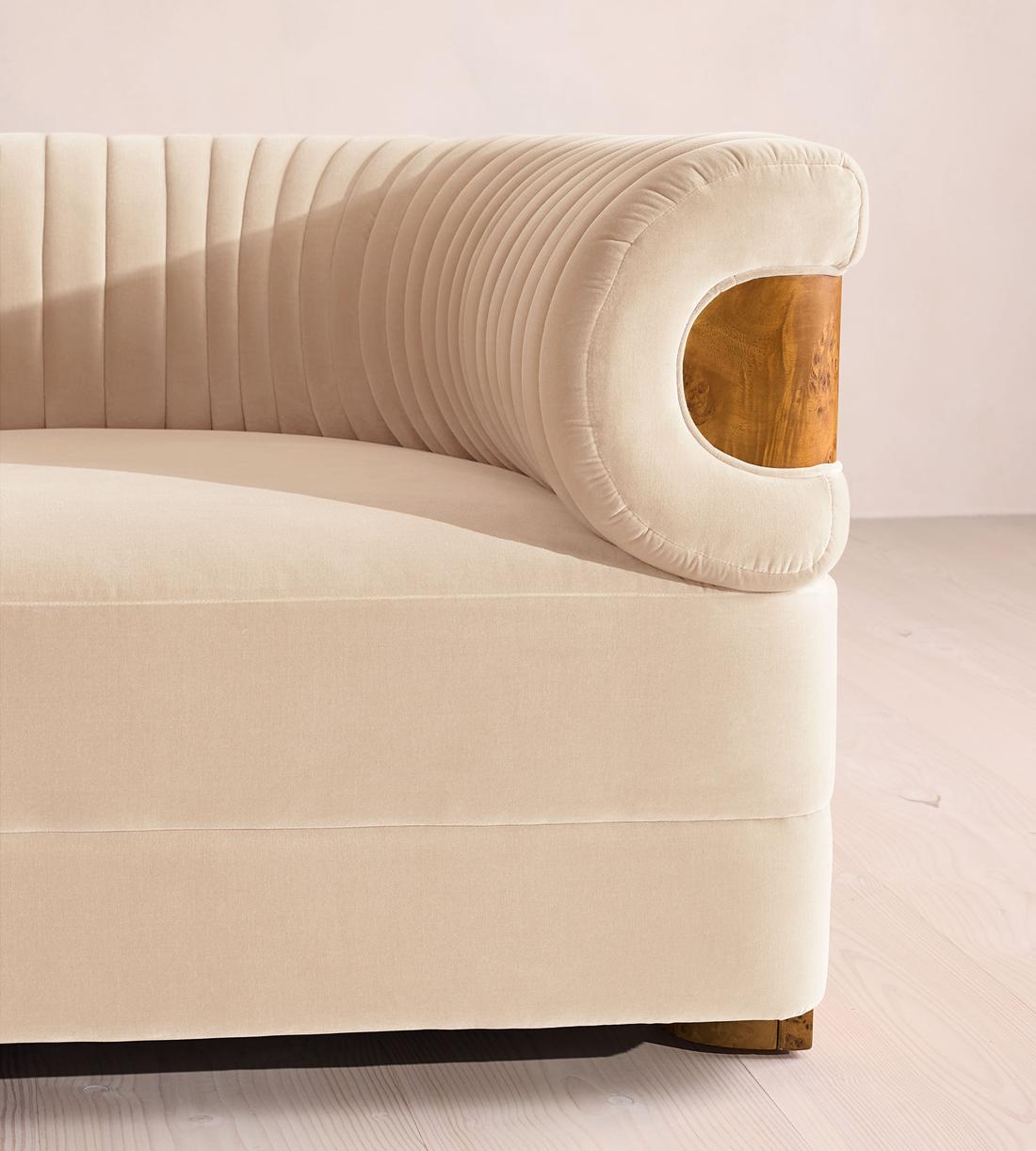 Caleb Modular Corner Sofa - Velvet - Porcelain - Dark Burl - UK - Images - Image 6