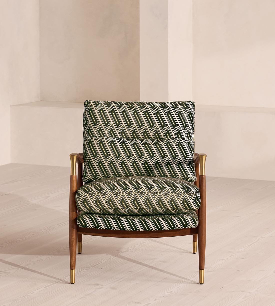 Theodore Armchair - Vende Jacquard - Olive - Listing - Image 3