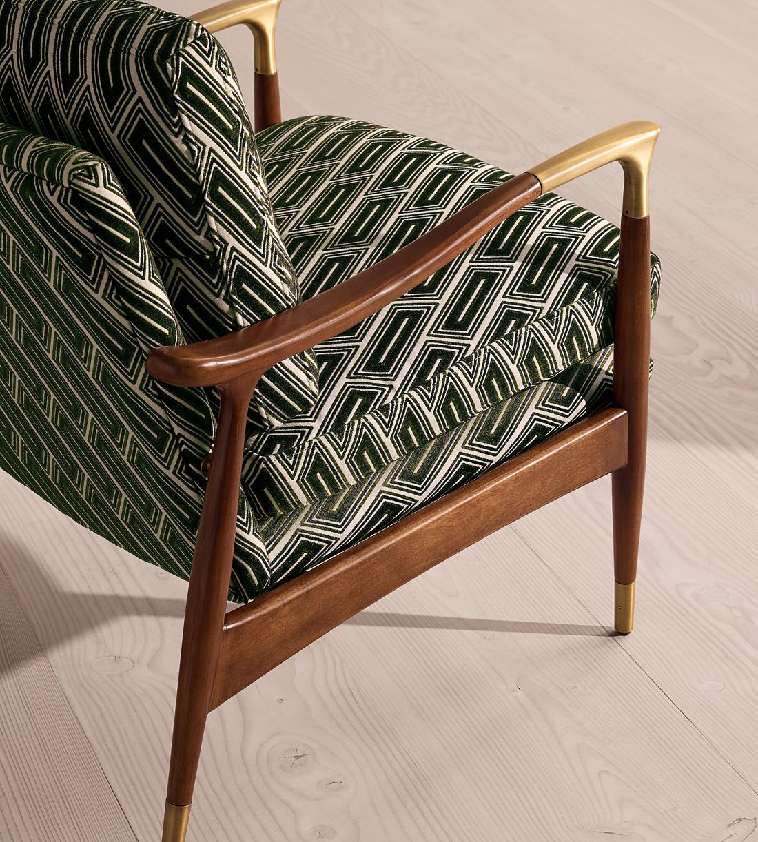 Theodore Armchair - Vende Jacquard - Olive - Images - Image 6
