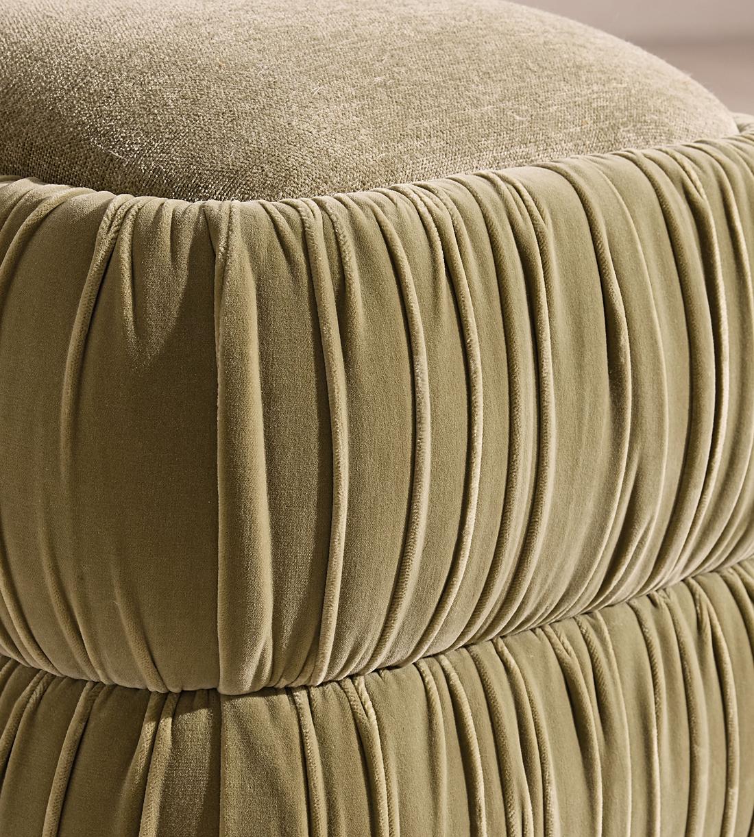 Tabitha Footstool - Velvet & Linen Chenille - Lichen - UK - Images - Image 4