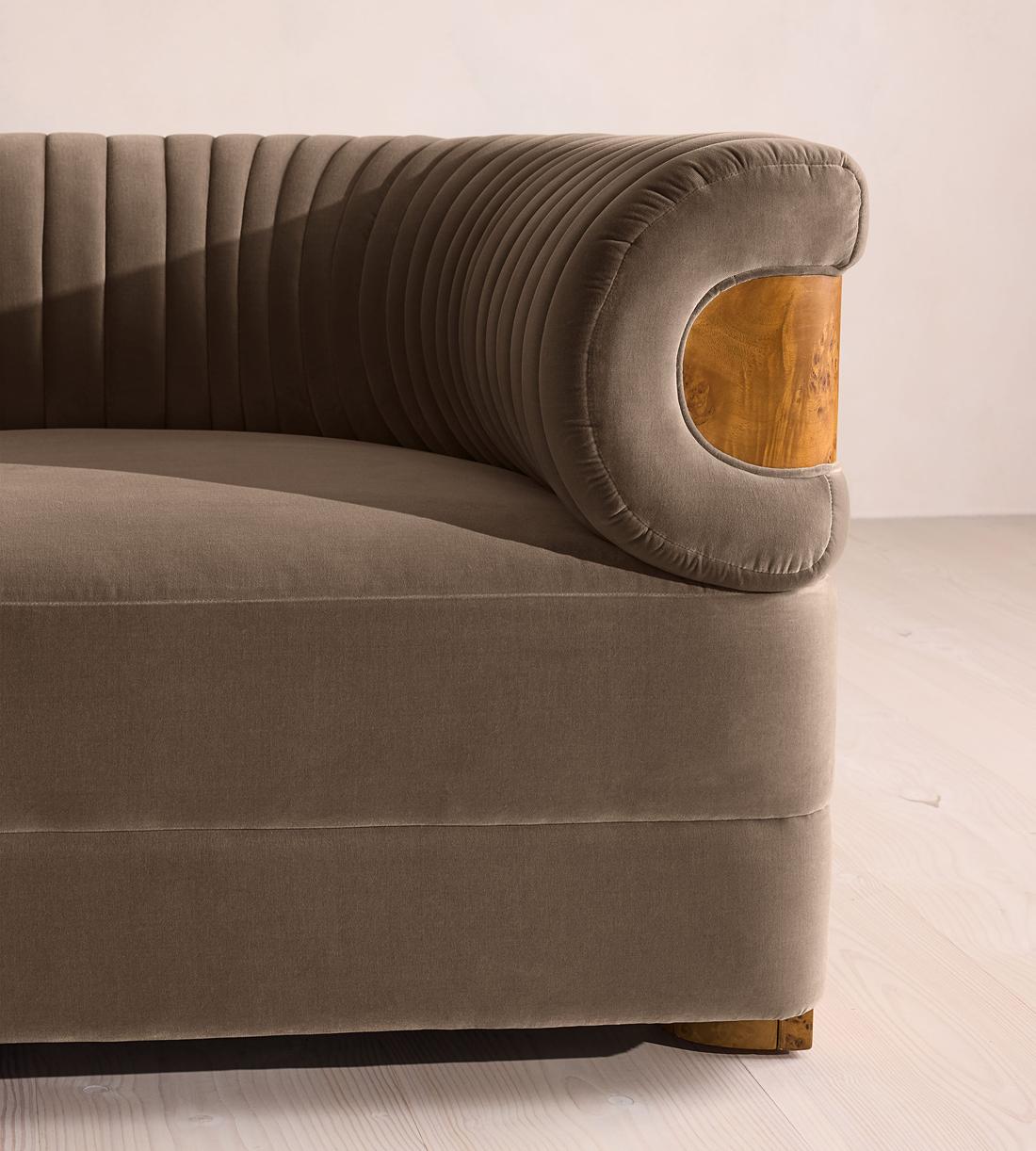 Caleb Modular Corner Sofa - Velvet - Taupe - Dark Burl - UK - Images - Image 5