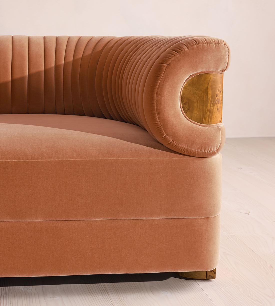 Caleb Modular Three Seater Sofa - Velvet - Antique Rose - Dark Burl - UK - Images - Image 6