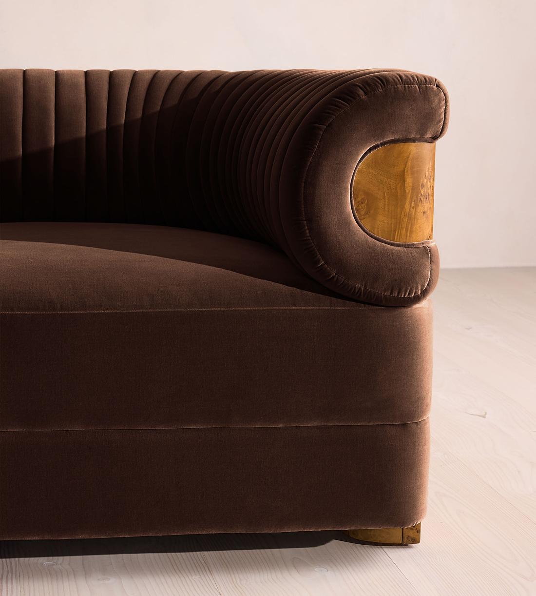 Caleb Modular Three Seater Sofa - Velvet - Chocolate - Dark Burl - UK - Images - Image 5