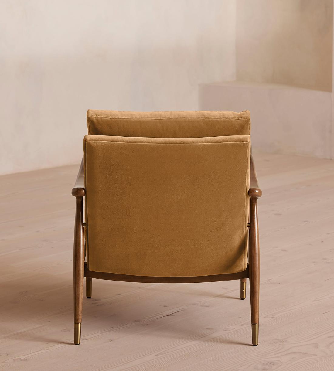 Theodore Armchair - Velvet - Camel - Images - Image 3