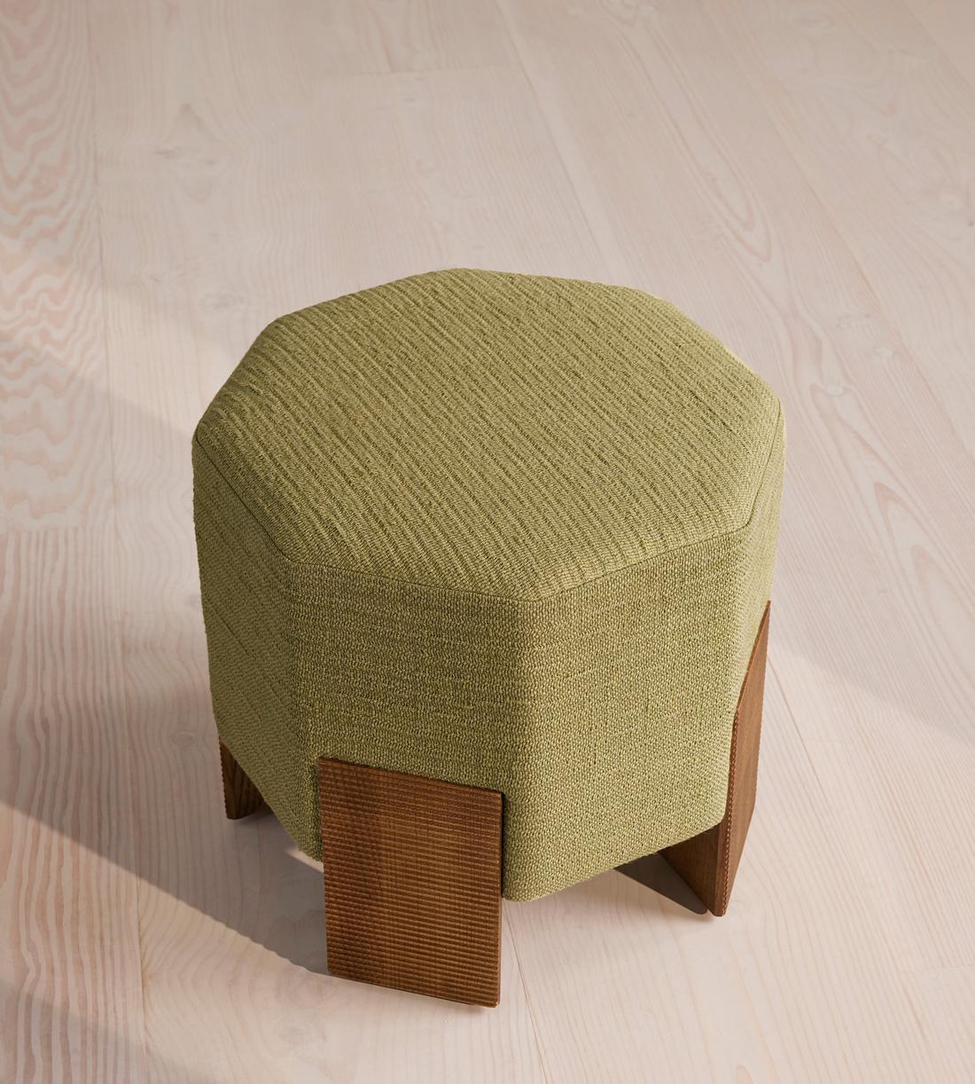 Alvin Footstool - Textured Weave - Seafoam - Images - Image 3