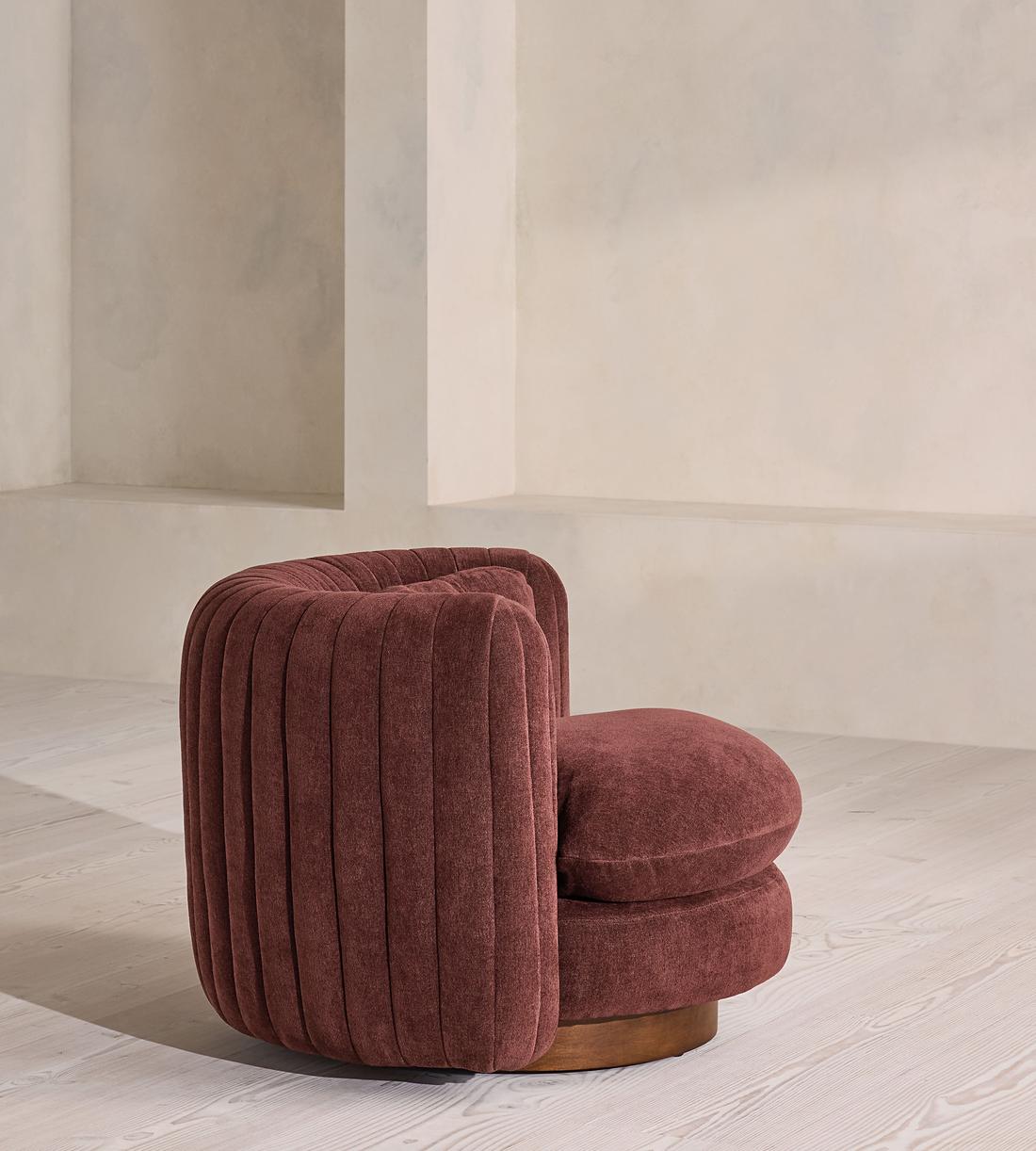 Vivienne Armchair - Linen Chenille - Bordeaux - UK - Images - Image 3