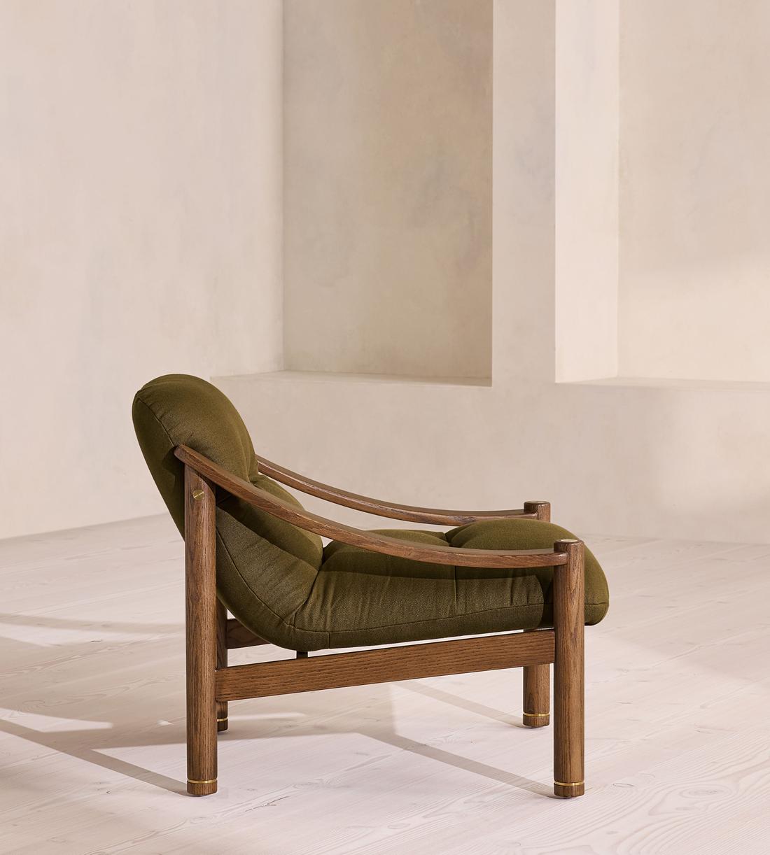 Karine Armchair - Dark Stain - Linen - Olive - UK - Images - Image 3