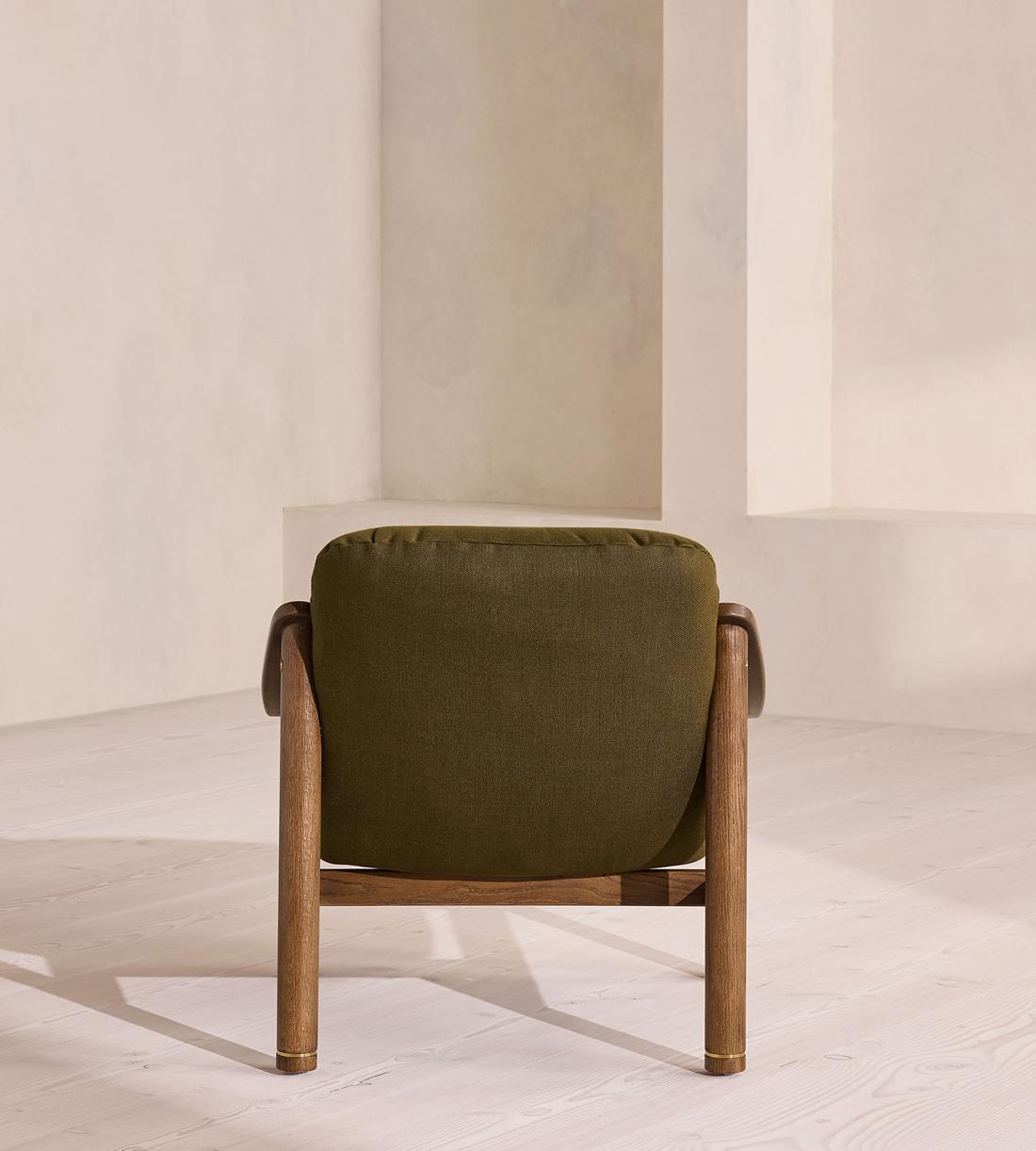 Karine Armchair - Dark Stain - Linen - Olive - UK - Images - Image 4
