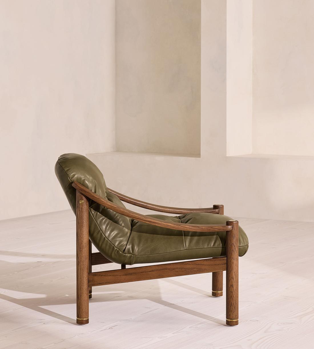 Karine Armchair - Dark Stain - Leather - Moss - UK - Images - Image 3