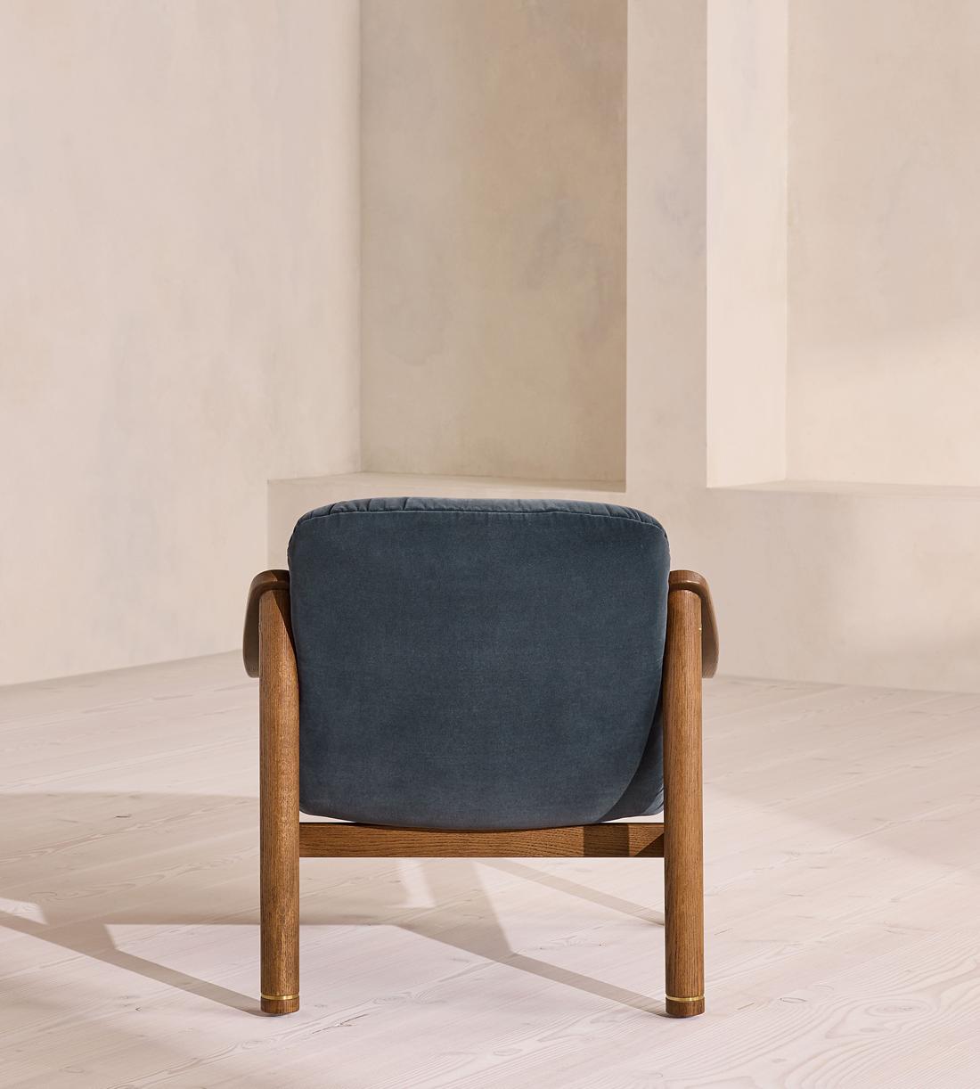 Karine Armchair - Dark Stain - Grey Blue Velvet - UK - Images - Image 4