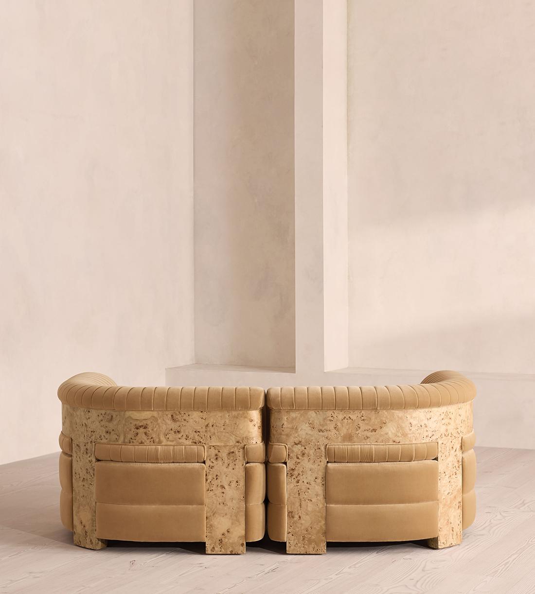 Caleb Modular Three Seater Sofa - Velvet - Camel - Blonde Burl - UK - Images - Image 5