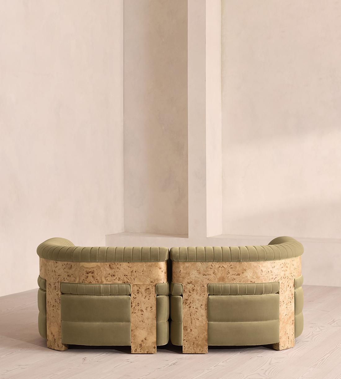 Caleb Modular Three Seater Sofa - Velvet - Lichen - Blonde Burl - Images - Image 4