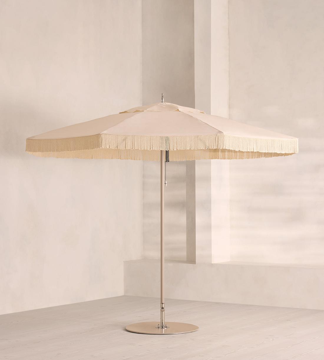 Tuuci Outdoor Octagonal Parasol - Fringed - Cream - Listing - Image 1