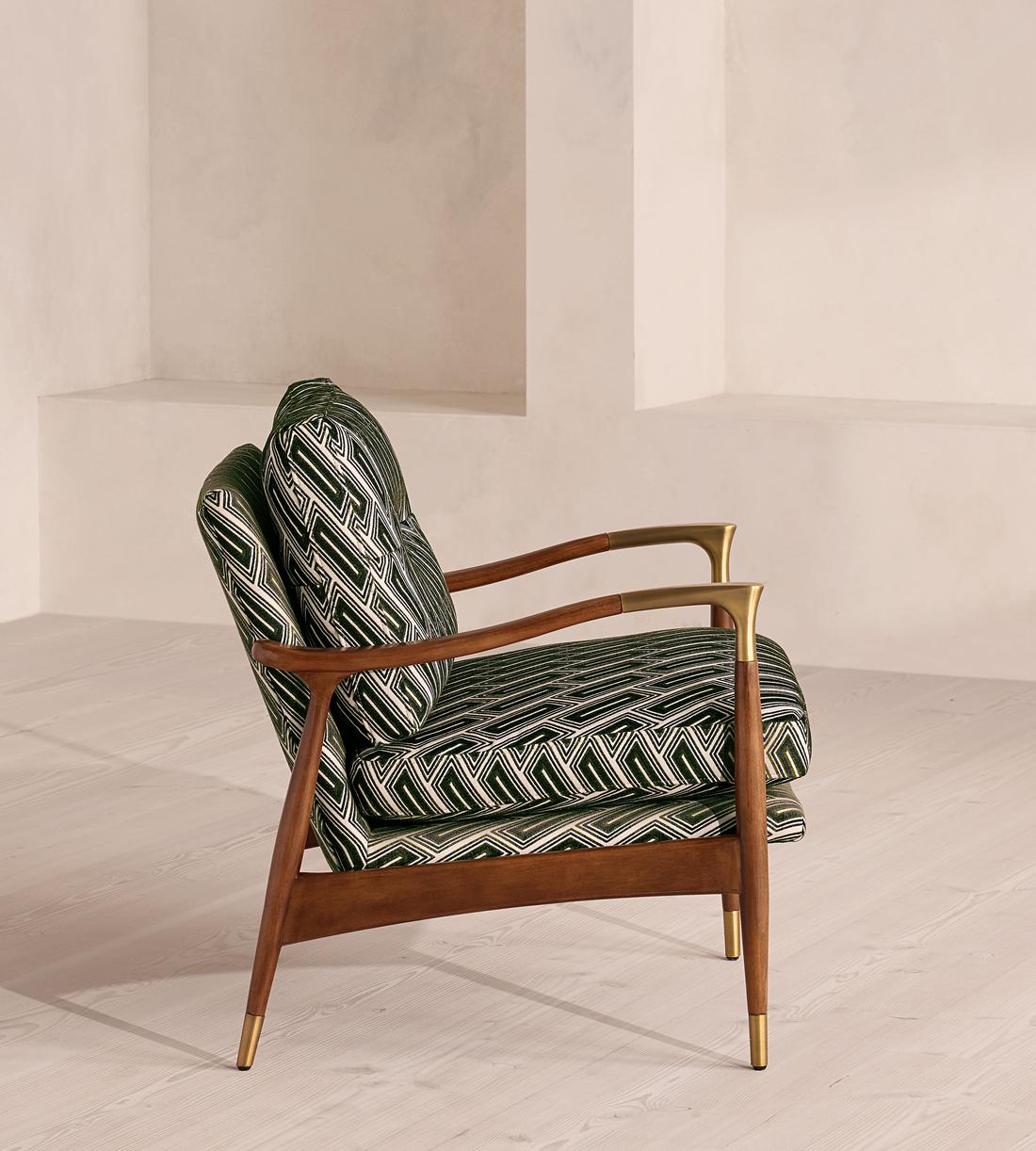 Theodore Armchair - Vende Jacquard - Olive - US - Images - Image 3