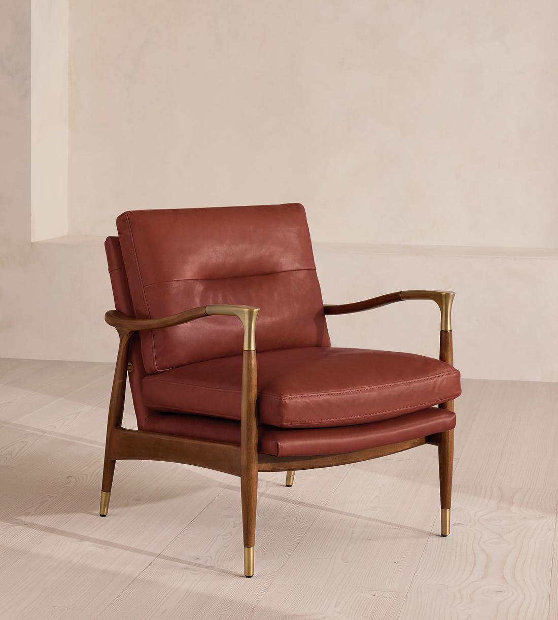 Theodore Armchair - Leather - Sangria - US - Listing - Image 1