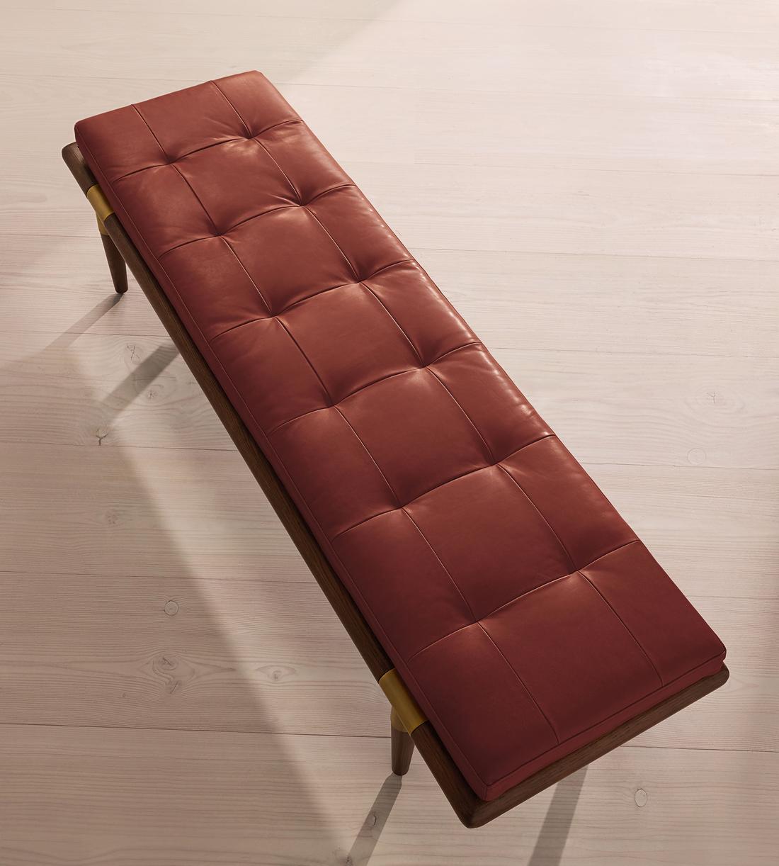 Theodore Bench - Leather - Sangria - Images - Image 5