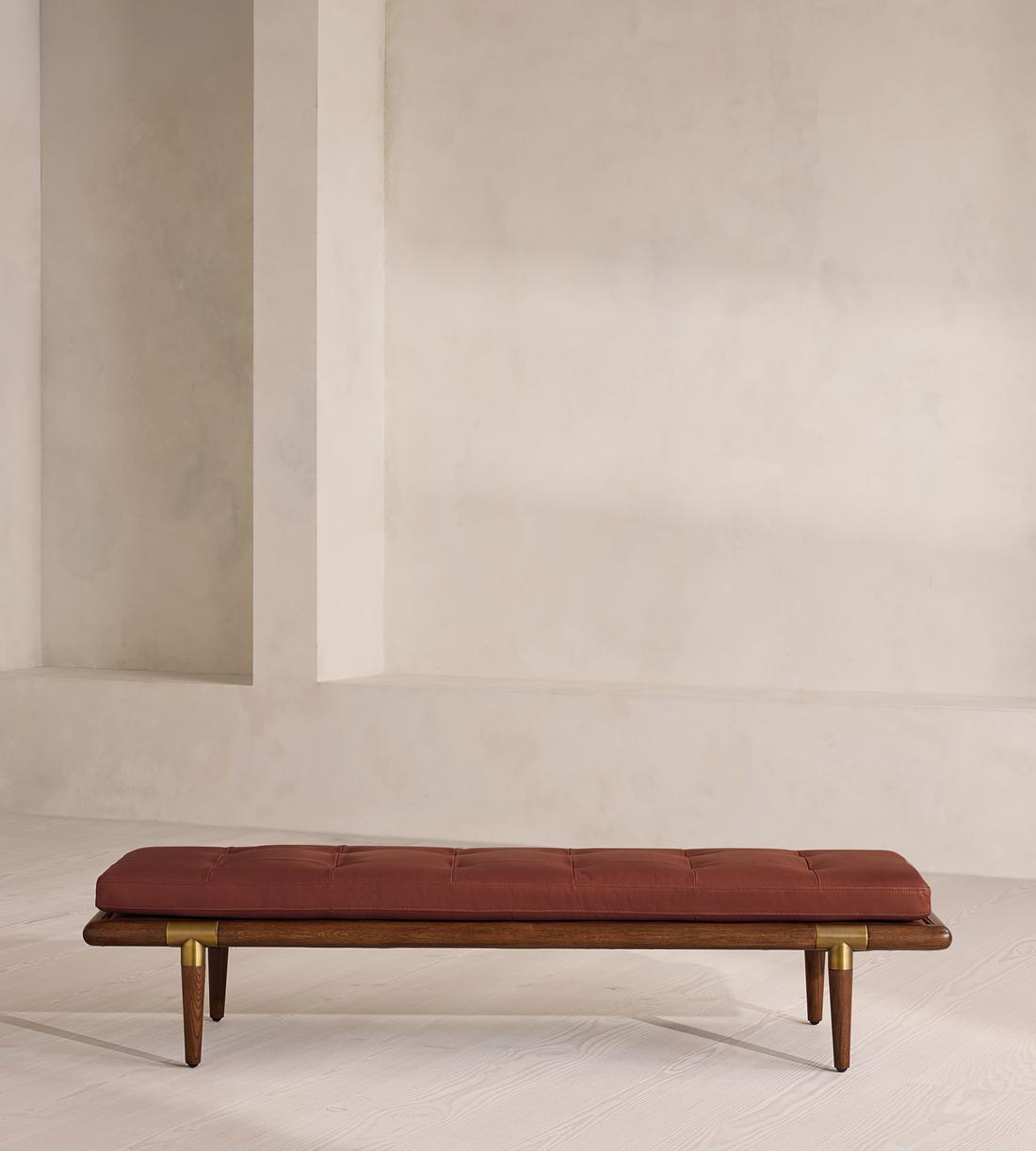 Theodore Bench - Leather - Sangria - US - Listing - Image 2