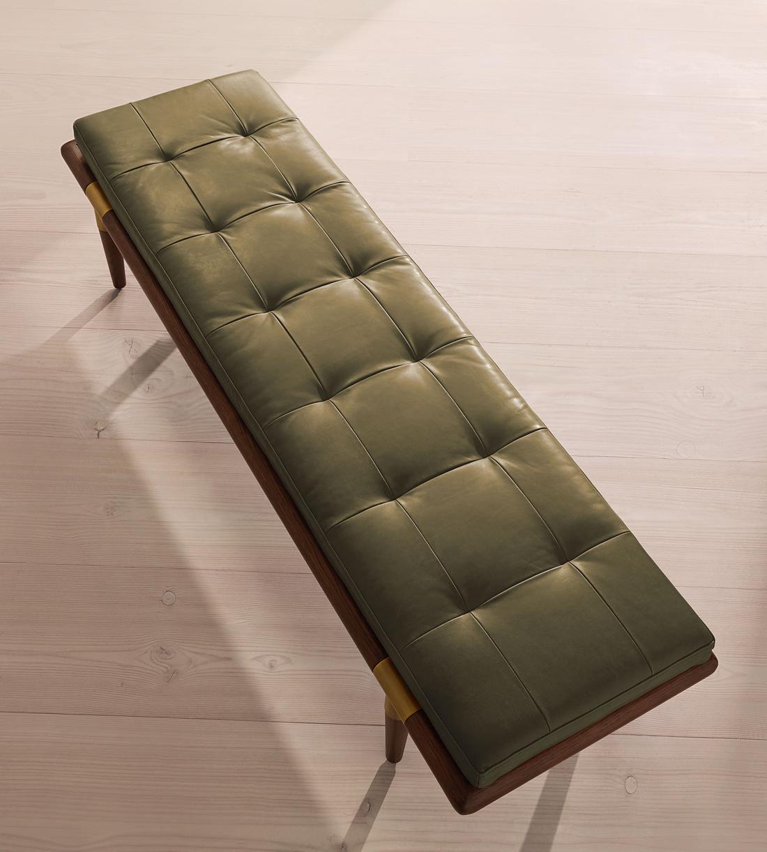 Theodore Bench - Leather - Moss - Images - Image 5