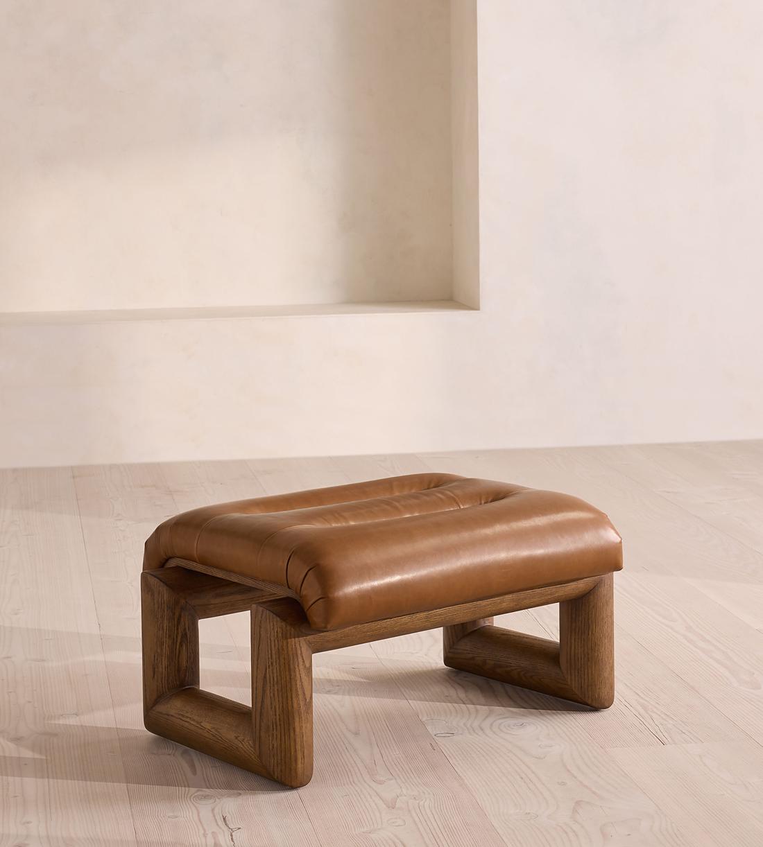 Drew Lounge Chair and Footstool - Leather - Chestnut - UK - Images - Image 10