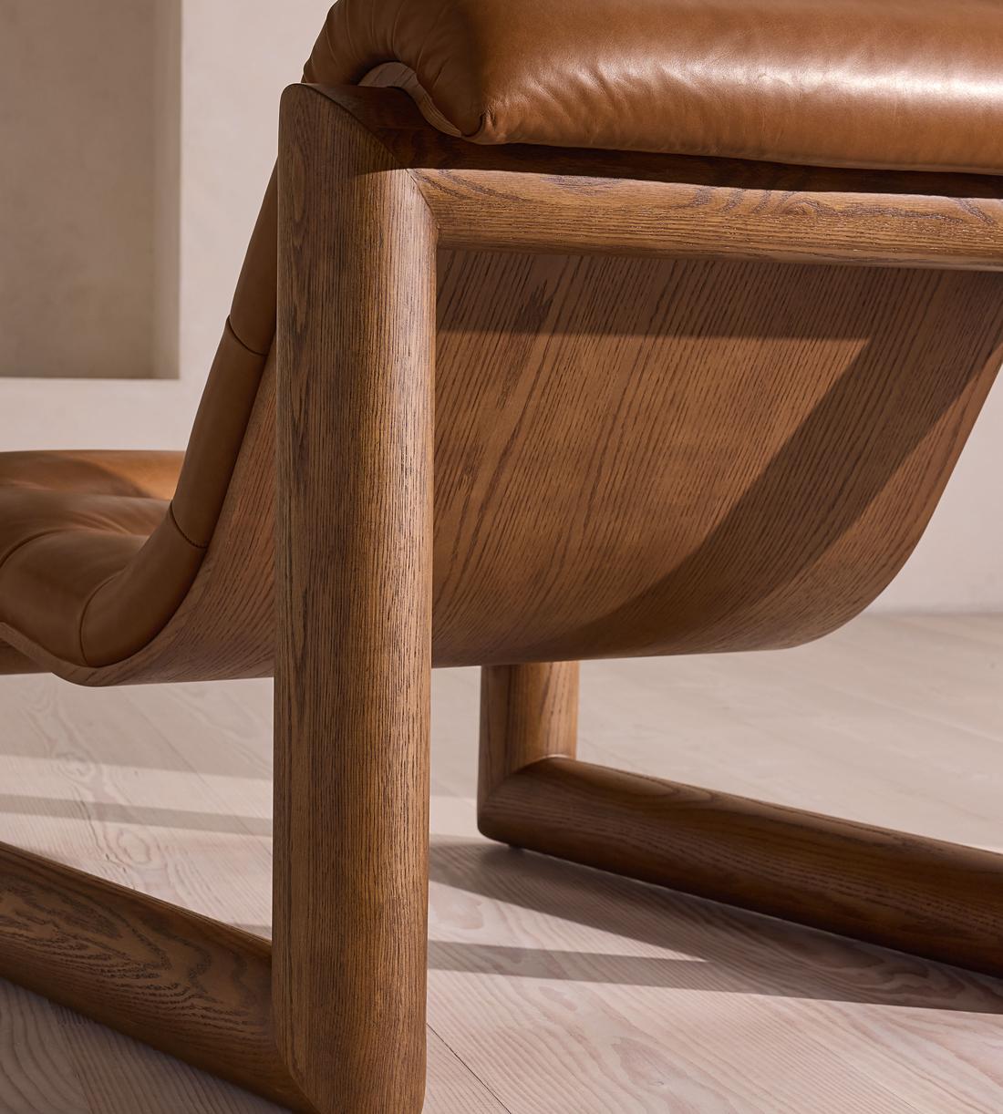 Drew Lounge Chair and Footstool - Leather - Chestnut - UK - Images - Image 7