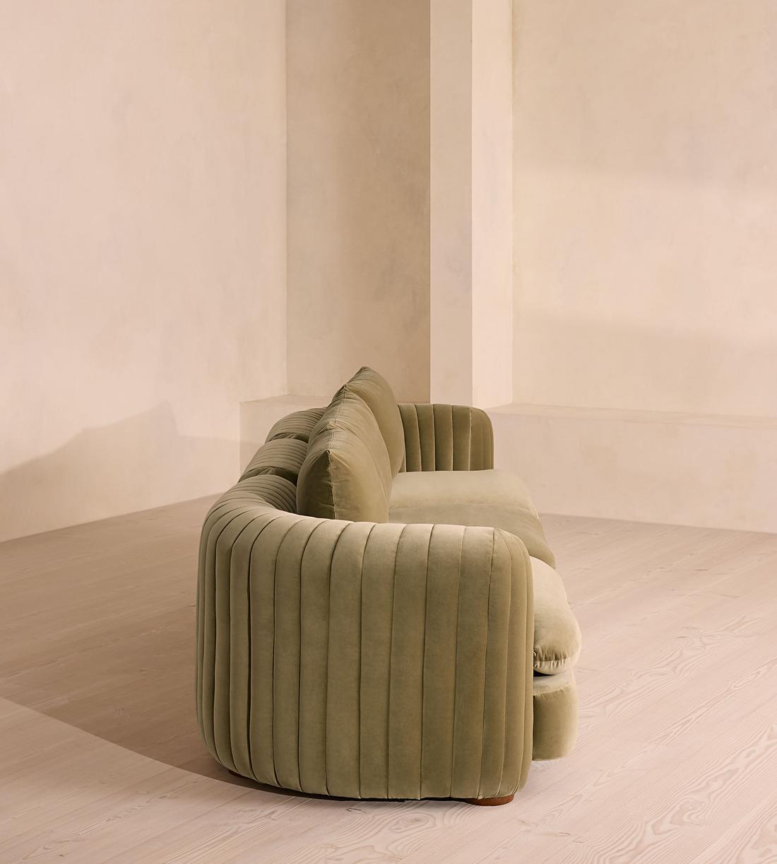 Vivienne Sectional Sofa - Four Seater - Velvet Lichen - US - Images - Image 3