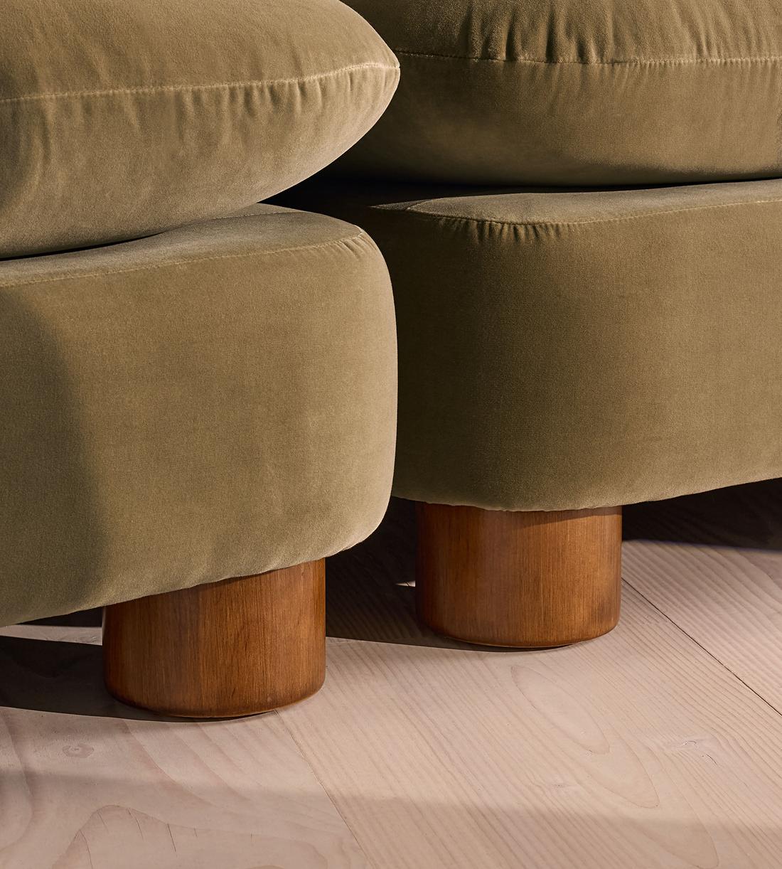 Vivienne Sectional Sofa - Four Seater - Velvet Lichen - US - Images - Image 5