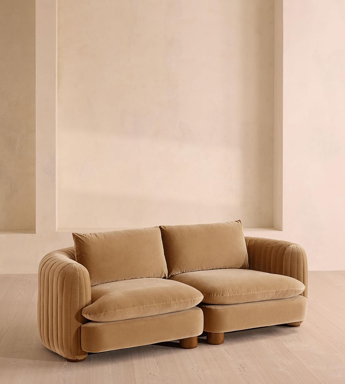 Vivienne Deeper Sit Modular Sofa - Three Seater - Velvet Camel UK - Listing - Image 2