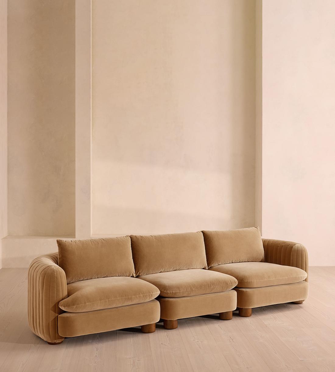 Vivienne Deeper Sit Modular Sofa - Four Seater - Velvet Camel UK - Listing - Image 2