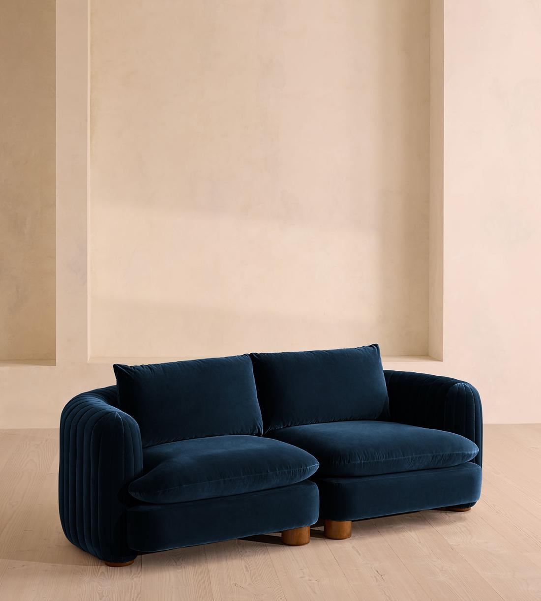 Vivienne Deeper Sit Modular Sofa - Three Seater - Velvet Royal Blue UK - Listing - Image 2