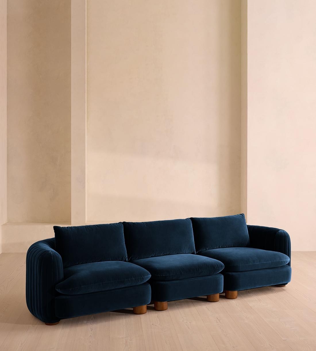 Vivienne Deeper Sit Modular Sofa - Four Seater - Velvet Royal Blue UK - Listing - Image 2