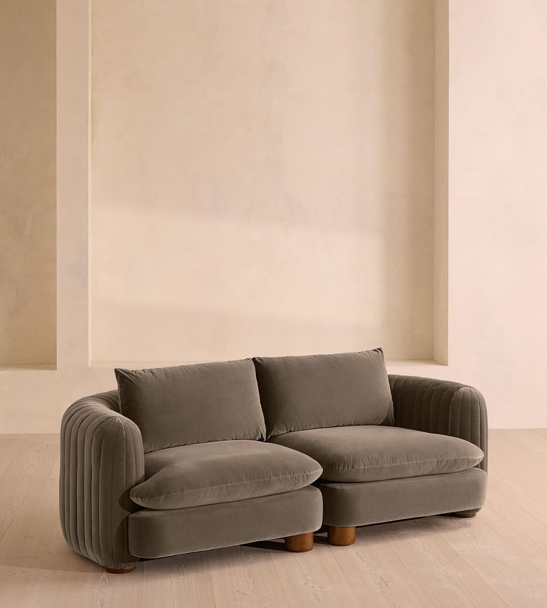 Vivienne Deeper Sit Modular Sofa - Three Seater - Velvet Taupe UK - Listing - Image 2