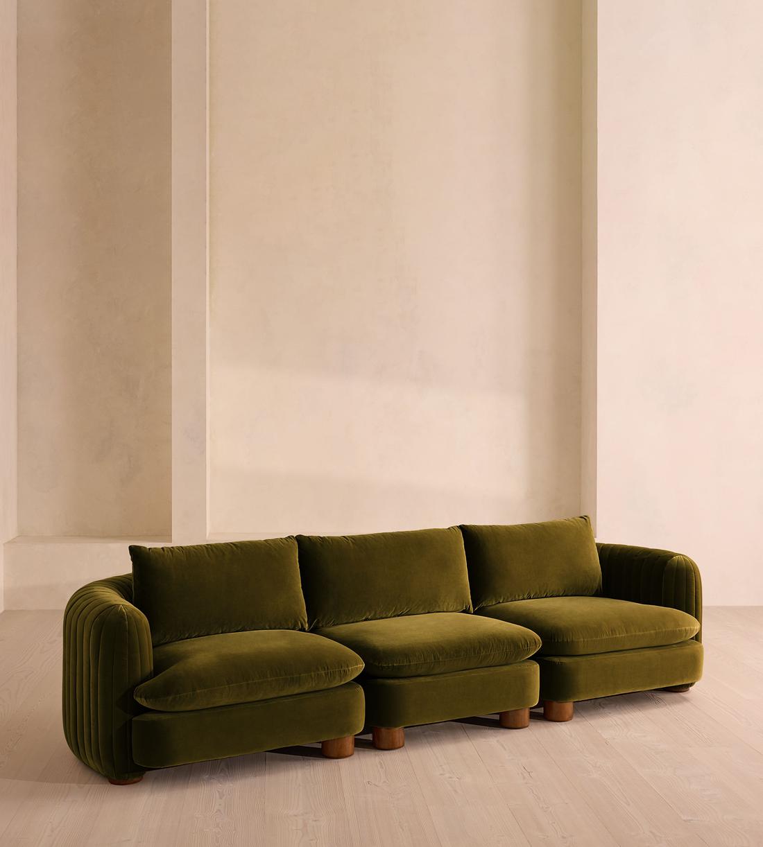 Vivienne Modular Sofa - Four Seater - Velvet Olive - Listing - Image 2
